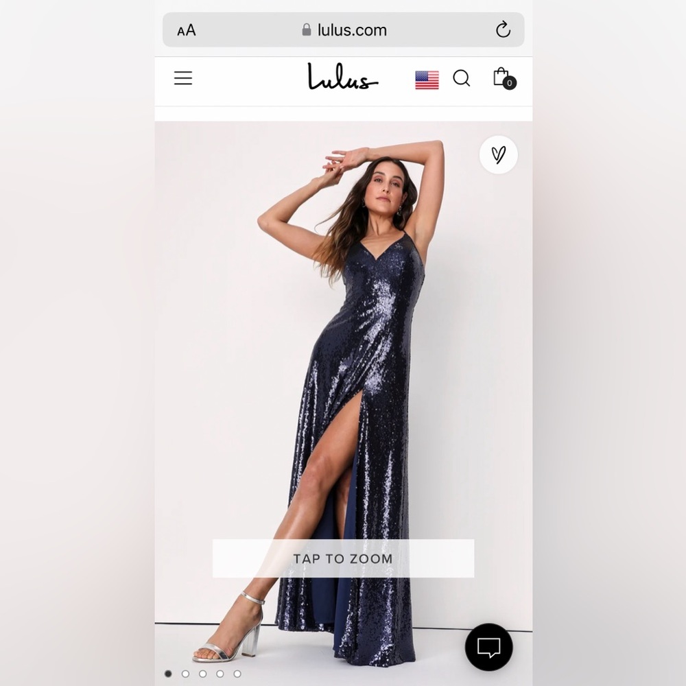 Lulus navy blue sequin dress
